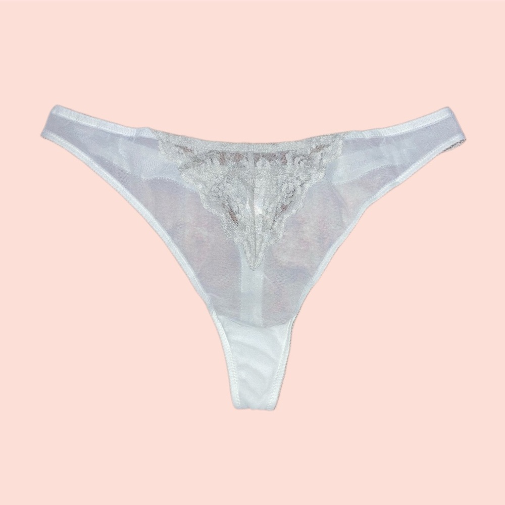 White Lace Thong